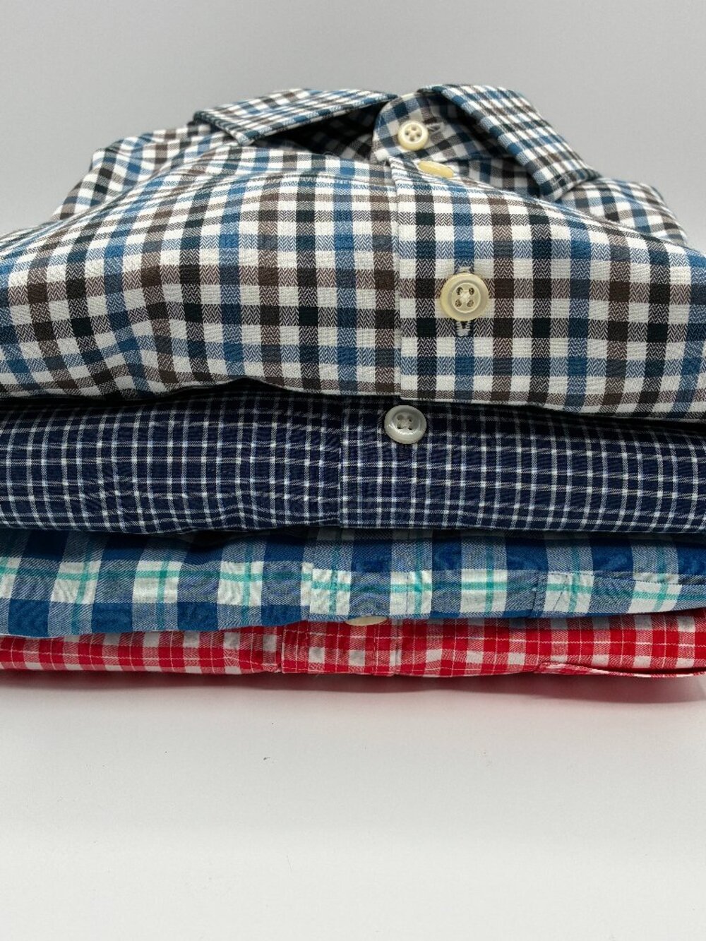 Banana Republic Plaid Shirts Lot of 4 Slim Fit Stretch Non Iron Check